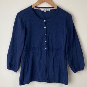 Boden Blue Button-Up Cardigan
